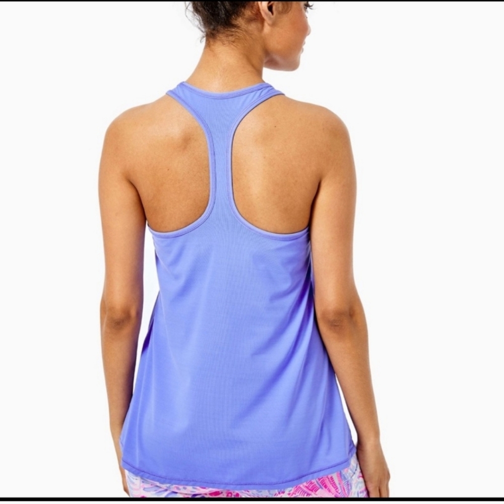 Lilly Pulitzer Luxletic Racerback Tank Sz XL SPF 50 Color Aurora Purple - Picture 2 of 10